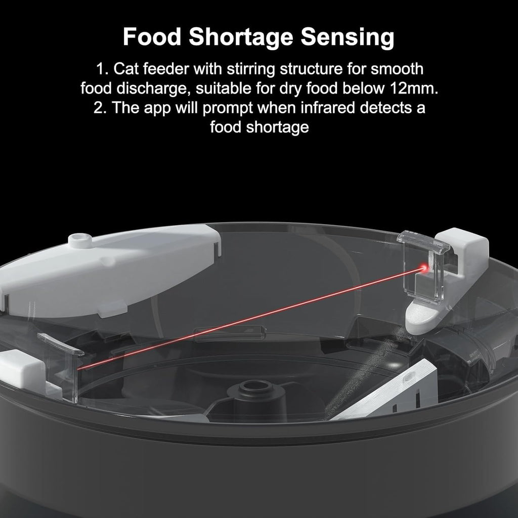 1080P HD Camera - Equipped Automatic Cat Feeder 4L Pet Timed Dog Feeding Dispenser With Freshness Preservation And Low - Food Sensor. Up To 10 Meals Per Day, Controlled By Smart APP