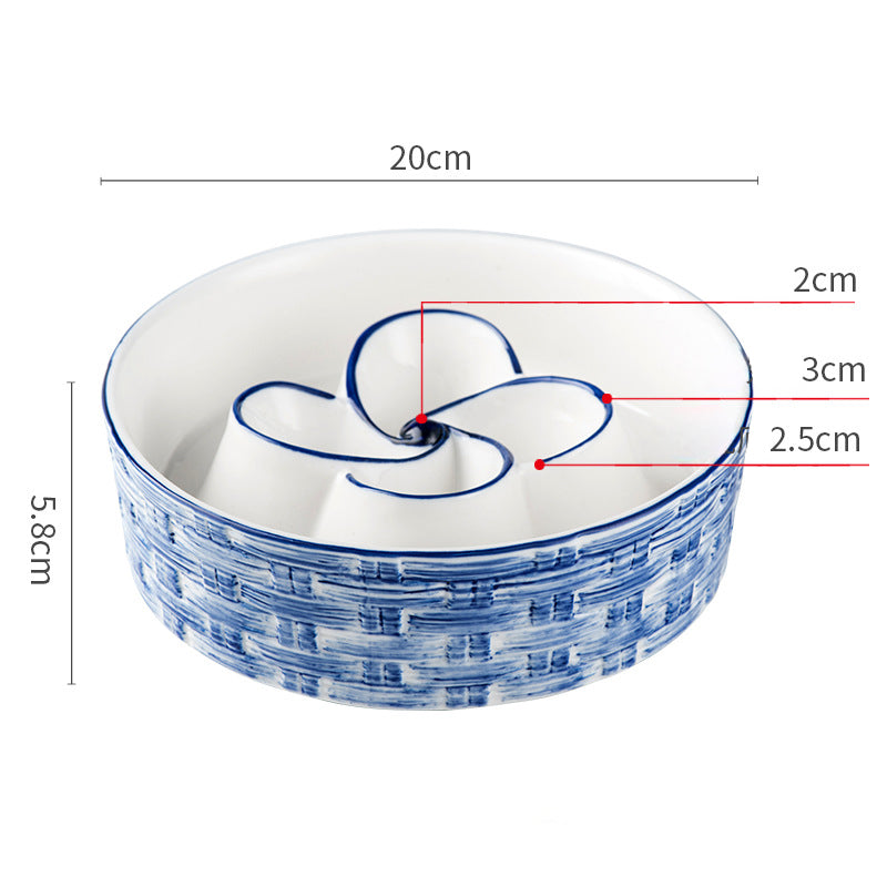 Ceramic Slow Feeder Dog Bowl Slow Feeder Dog Bowl For Medium Large Anti-Choking Slow Eating Dog Bowl Non Slip Dog Bowl Slow Feeder